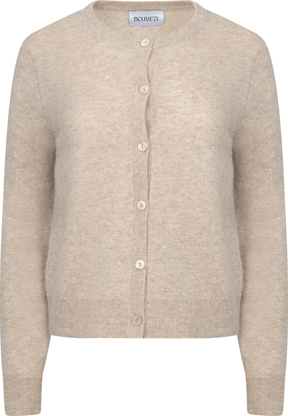 Clara Cashmere Knit Cardigan - Sand Melange
