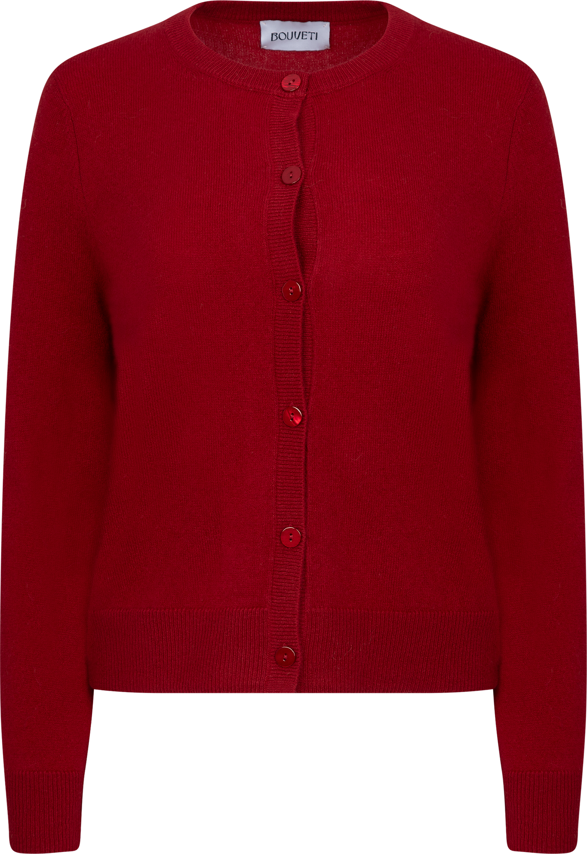 Clara Cashmere Knit Cardigan - Dark Red