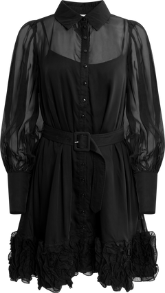 Organza Mini Dress - Black