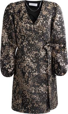 Paula-Siv Golden Leo Ls Short Dress - Gold