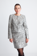 Bouclecc Sequin Cocktail Jacket - White Black