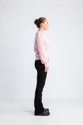 Lulu Ls Knit Rib O-Neck Noos - Bleached Mauve Melange