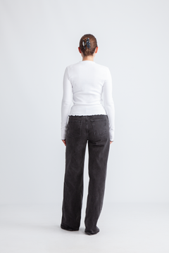 Rib Longsleeve Top - Bright White