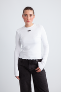Rib Longsleeve Top - Bright White