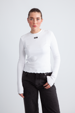 Rib Longsleeve Top - Bright White
