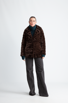 Bailey Faux Fur Coat Short - Dark Brown