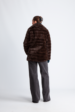 Bailey Faux Fur Coat Short - Dark Brown