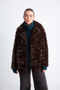 Bailey Faux Fur Coat Short - Dark Brown