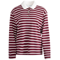 Wada Ls Stripe Collar Top - Zinfandel Snow White