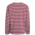 Wada Ls Stripe Collar Top - Zinfandel Snow White