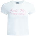 Call Me 1-800 Juicy Capped Baby Sleeve Tshirt - White