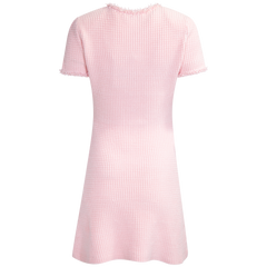 Textured Knit Mini Dress - Pink