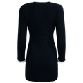 Knit Contrast Collar Mini Dress - Black