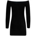 Chenille Knit Mini Dress - Black