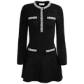 Sequin Knit Mini Dress - Black