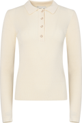 Marte Ls Rib Polo Knit - Off White
