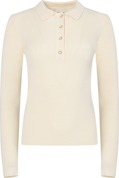 Marte LS Rib Polo Knit - Off White