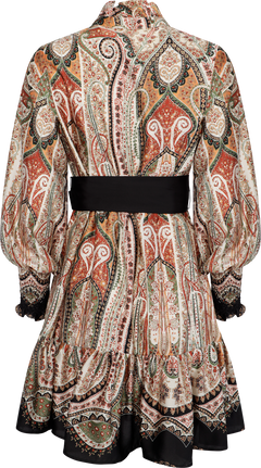 Saga Wide Border Paisley Dress - Black Paisley