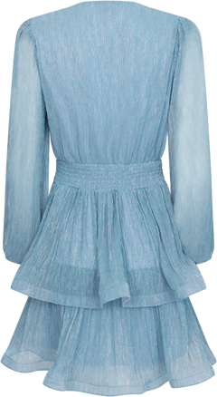 Jade Wave Plisse Dress - Light Blue