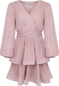 Jade Wave Plisse Dress - Light Pink