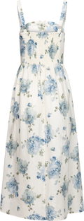 Vera Midi Dress - Cecile Floral - Pale Blue