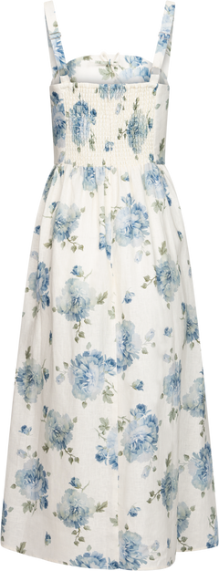 Vera Midi Dress - Cecile Floral - Pale Blue