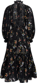 Cotton Slub Midi Dress - Midnight Petal
