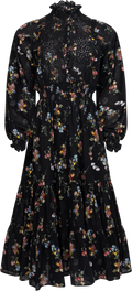 Cotton Slub Midi Dress - Midnight Petal