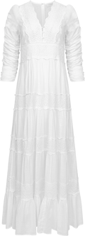 Cotton Slub Maxi Dress - White