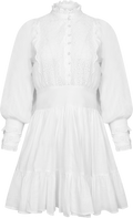 Cotton Slub Mini Dress - White