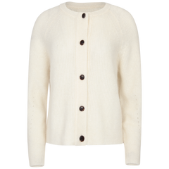 Lulu Ls Knit Short Cardigan B Noos - Snow White Melange