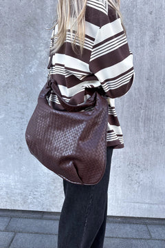 Peony Hobo Bag - Dark Brown
