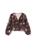 N-Lilith Ls Top - Dena Burgundy Print