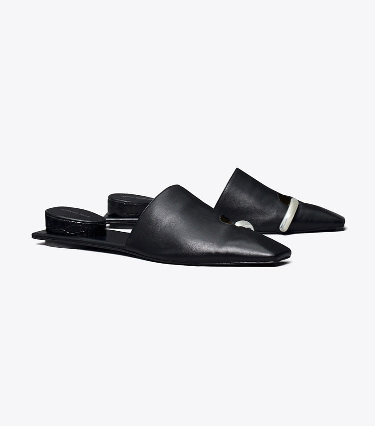 Pierced Mule - Perfect Black/Silver