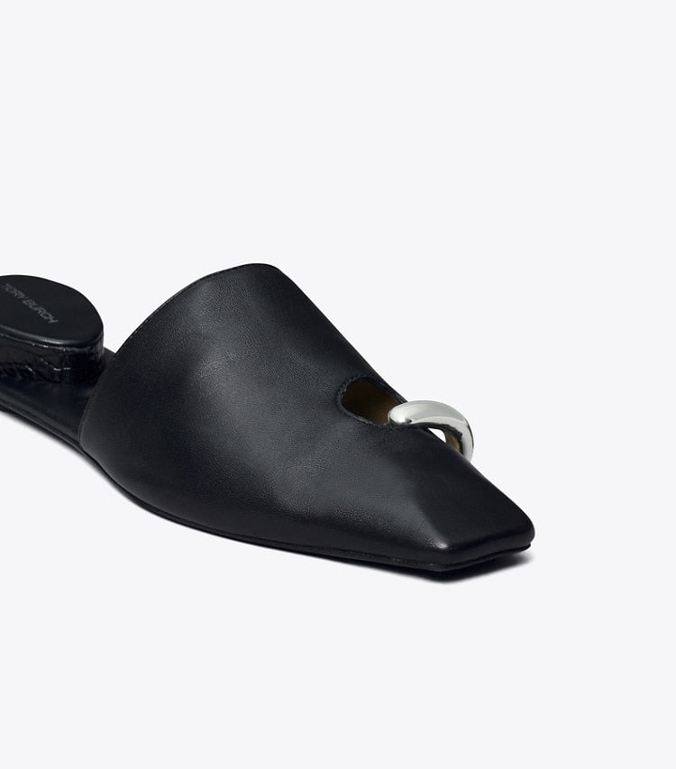 Pierced Mule - Perfect Black/Silver