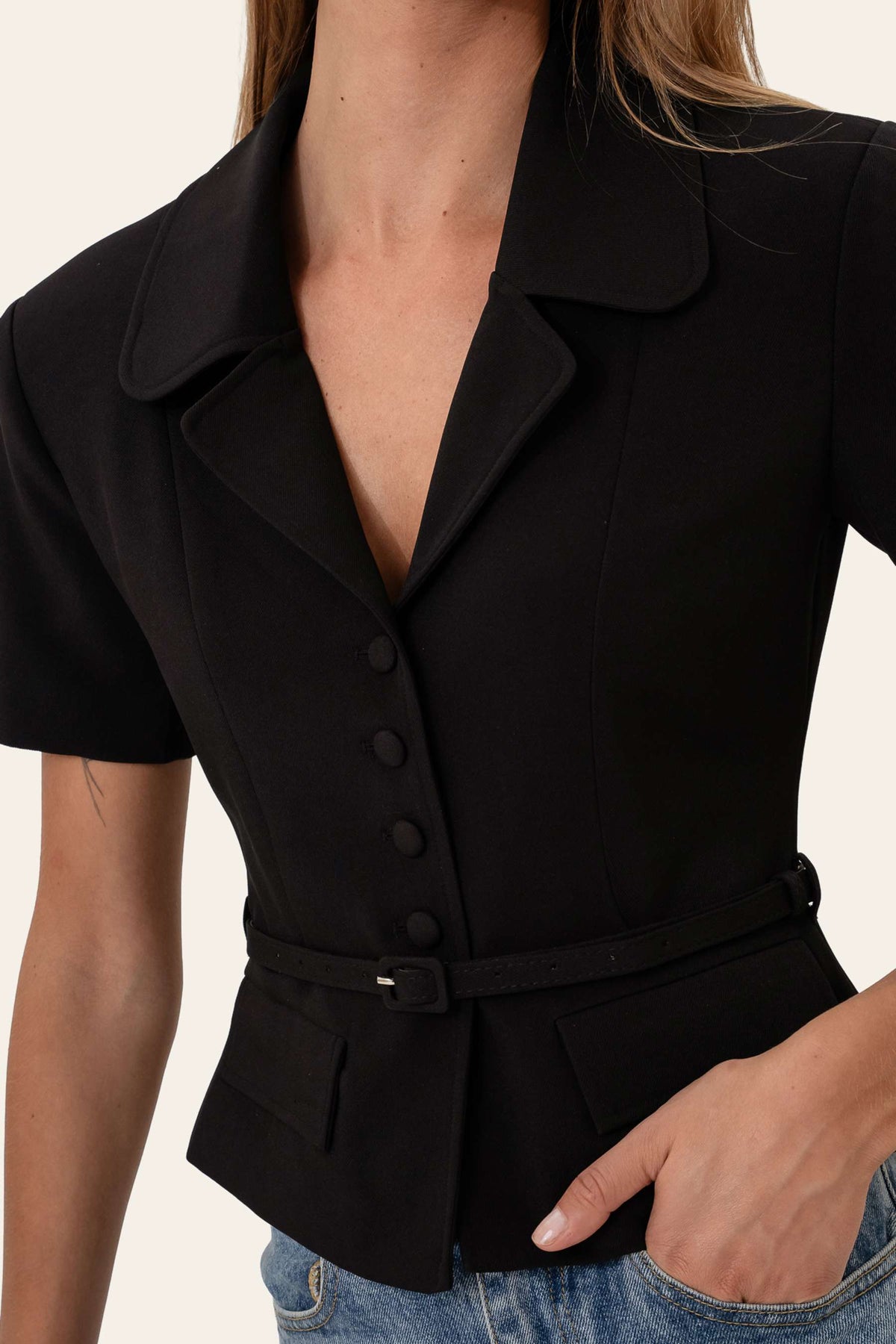 Annieic Tee Blazer - Black