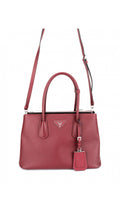 Prada Double Saffiano Medium Shoulder Bag - Red