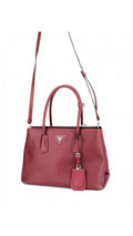 Prada Double Saffiano Medium Shoulder Bag - Red