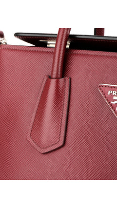 Prada Double Saffiano Medium Shoulder Bag - Red