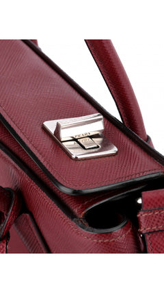 Prada Double Saffiano Medium Shoulder Bag - Red