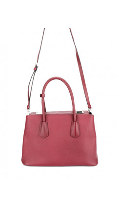 Prada Double Saffiano Medium Shoulder Bag - Red