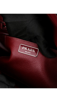 Prada Double Saffiano Medium Shoulder Bag - Red