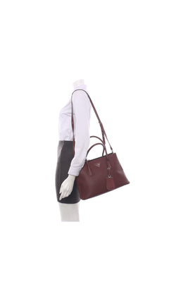 Prada Double Saffiano Medium Shoulder Bag - Red