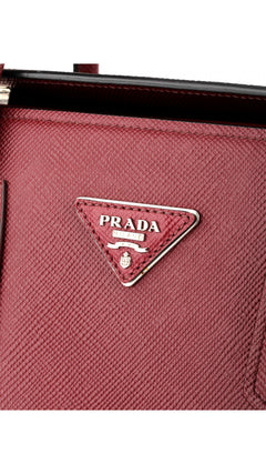 Prada Double Saffiano Medium Shoulder Bag - Red