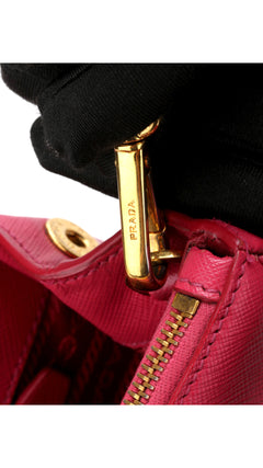Prada Galleria Double Zip Saffiano Lux Tote - Pink