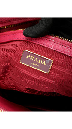 Prada Galleria Double Zip Saffiano Lux Tote - Pink