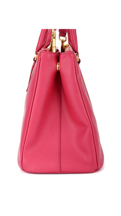 Prada Galleria Double Zip Saffiano Lux Tote - Pink