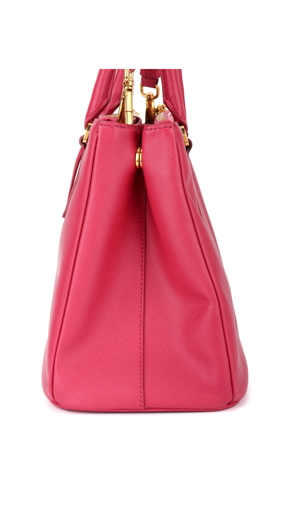 Prada Galleria Double Zip Saffiano Lux Tote - Pink