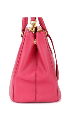 Prada Galleria Double Zip Saffiano Lux Tote - Pink
