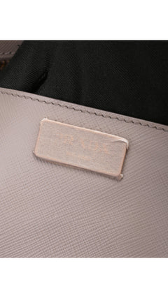 Prada Galleria Double Zip Tote Saffiano Bag - Grey/White